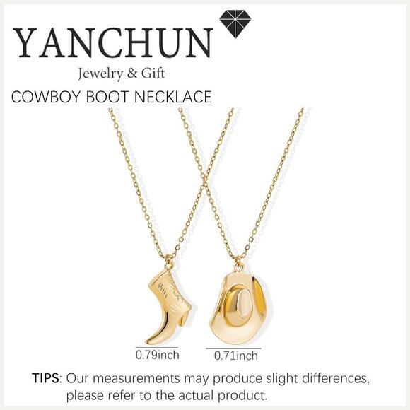 YANCHUN Necklace for Women Gold Charm Necklace Cowgirl Costume Country Concert - Picture 6 of 6